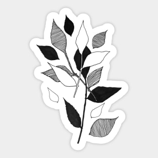 Leaves Pattern White Sticker